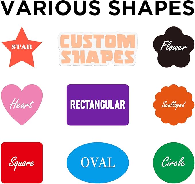 Custom Personalized Labels - Custom Stickers with Any Design Image Logo Text, 100 Labels (Scalloped, 2"x2")