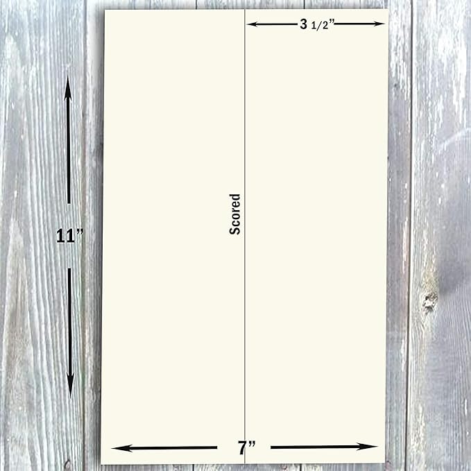 Hamilco Blank Tent Name Place Table Cards 3 1/2" x 11" Folded Card Stock - Cream Cardstock Paper 80lb Cover - 100 Pack