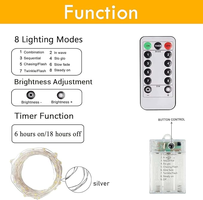 3 Pack Fairy Lights Battery Operated with Remote Control Timer, 26 FT 80 LED String Lights Outdoor Indoor Decorations, 8 Modes Twinkle Lights for Christmas Party Wedding Birthday Bedroom Décor (Red)