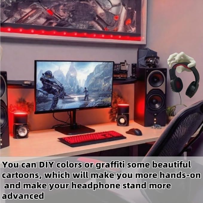 Gothic headphone stand, interesting headphone stand, 3D material headphone stand, DIY color, suitable for all headphone sizes, bedroom, living room, Halloween decoration