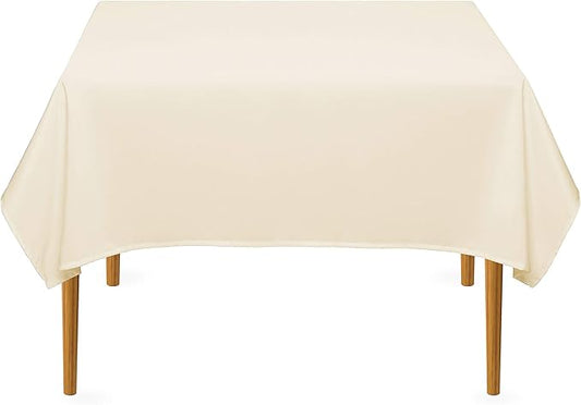 Lann's Linens - 54" Square Premium Tablecloth for Wedding/Banquet/Restaurant - Polyester Fabric Table Cloth - Ivory