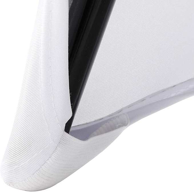 Peomeise Stretch Spandex Folding Chair Cover for Wedding Party Dining Banquet Event (White,12pcs)