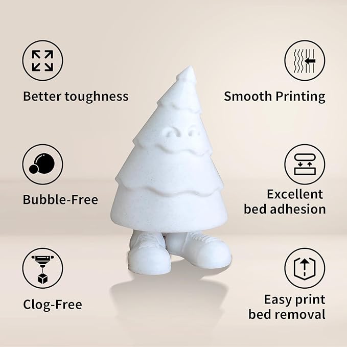 Glitter PLA Filament, Twinkling 3D Printer Filament, PLA Filament 1.75mm Dimensional Accuracy +/- 0.02mm, 1KG Spool (2.2 lbs), Fit Most FDM Printer (Glitter White)