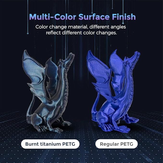 FLASHFORGE PETG Filament 1.75mm, Chameleon Color Shift 3D Printer Filament, Changes Color with Light and Angles, 1KG Spool (2.2lbs), Dimensional Accuracy±0.02 mm, Premium PETG Filament(Burnt Titanium)