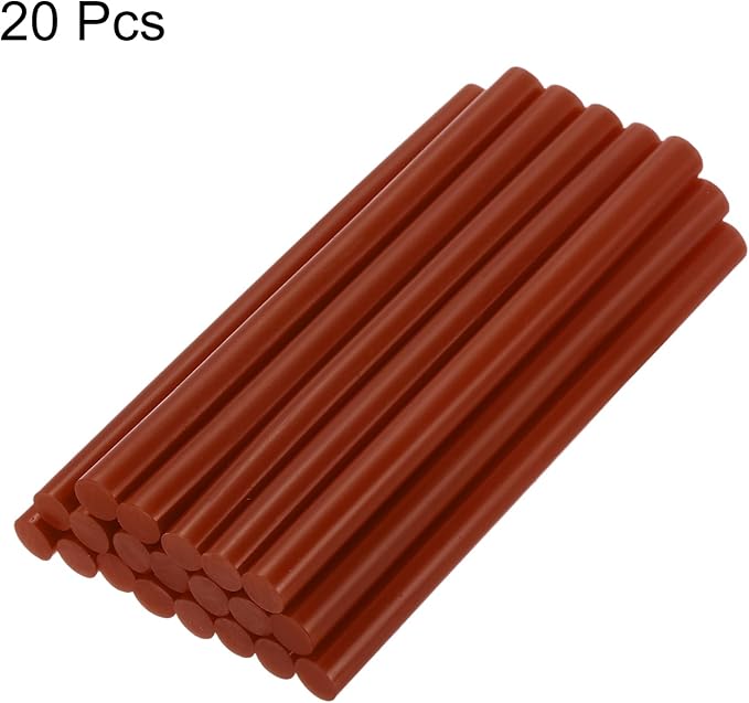 uxcell 20pcs Hot Glue Sticks for Glue Gun 7mm/0.27-inch x 4-inch Mini Hot Melt Adhesive Glue Stick Dark Brown