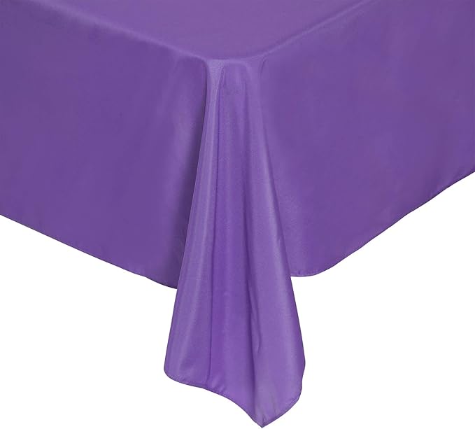 Rectangle Tablecloth 60x102 inch Washable Polyester Fabric Table Cloth for Wedding Party Dining Banquet Decoration（60x102,Purple）