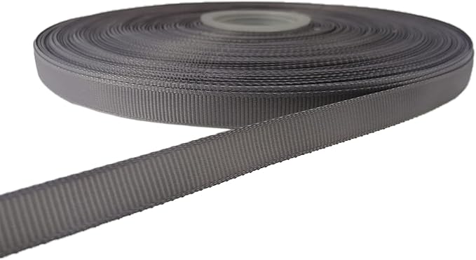Jesep One Roll 100 Yards Soild Grosgrain Ribbon Boutique Gift Wrapping Package Ribbon, DIY Crafts Bow Hair Headband Accessories Assorted Ribbon#09 (3/8" 10mm, Gray)