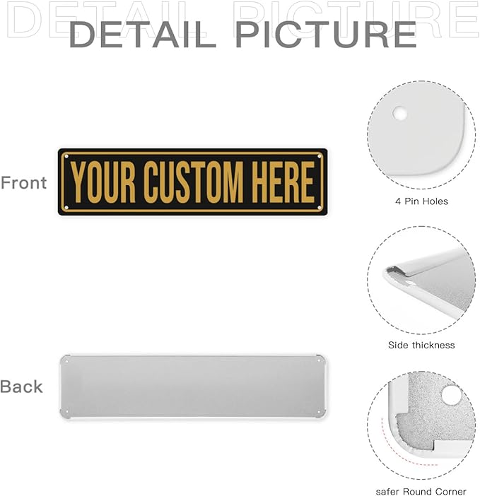 Custom Street Signs - Custom Metal Sign - Personalized Road Sign - 4"x16" - Minimalist Style - For Home, Office, Business & More