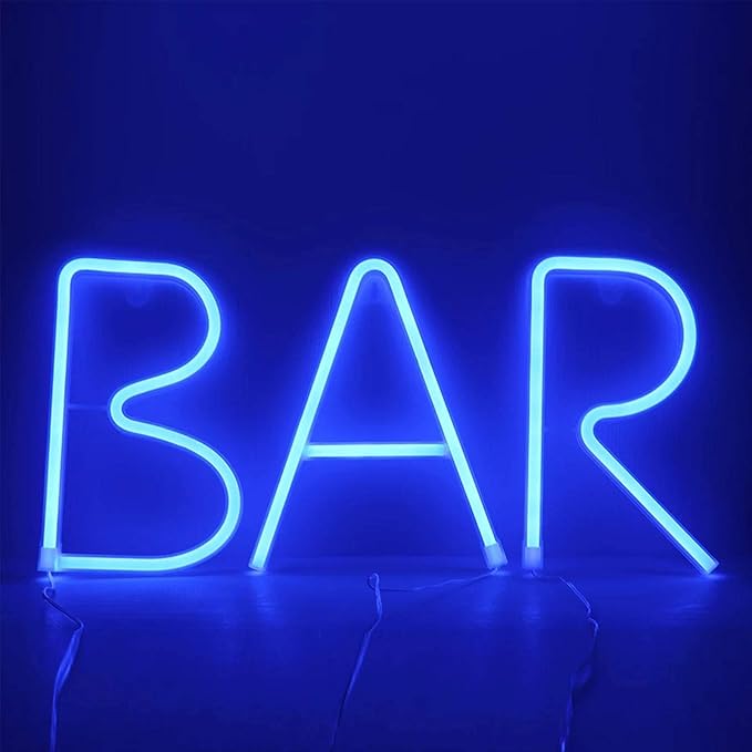 ENUOLI Light Up Letters Neon Signs, Blue Alphabet Neon Lights Wall Decor for Home, Birthday Party, Bar, Valentine’s Day Word-Blue Letter (T)