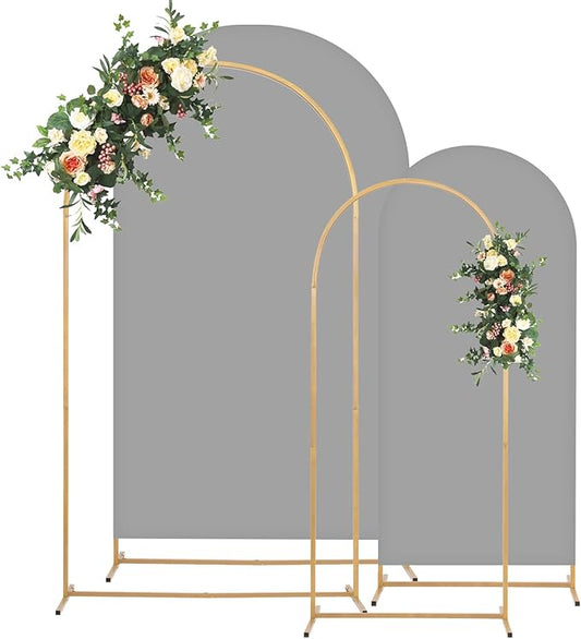 Metal Arch Backdrop Stand and Cover Set, 8FT, 7.2FT Party Backdrop, Easy to Assemble, Backdrop Stand for Parties, Birthday, Baby Shower