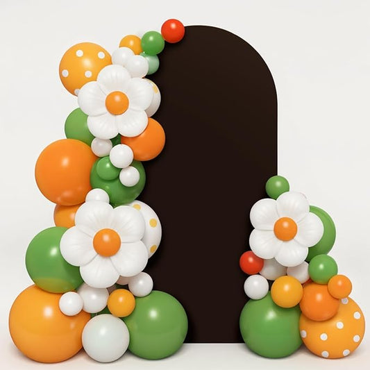 LEBENGURU Upgraded 7.2FT Wedding Arch Cover, Brown Spandex Fitted Arch Backdrop Cover, Round Top Chiara Stand Covers for Birthday Party Baby Shower Banquet Balloon Décor