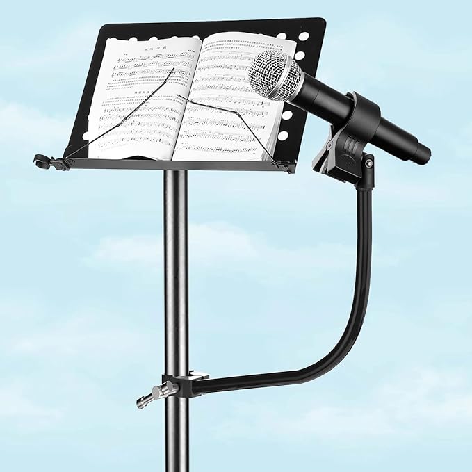 Gooseneck Microphone Stand,19.69" Flexible Adjustable Arm Super Crab Clamp Mic Clip 3/8"-16 to 5/8"-27 Adapter Mount,Compatible with Shure/Fifine / AT2020 / Pyle/Blue Snowball/Razer