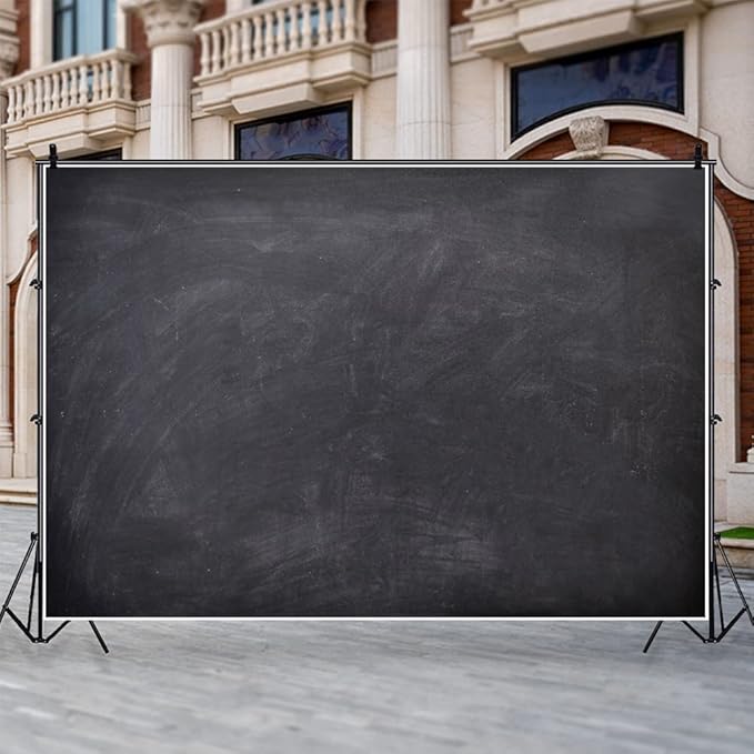 Renaiss 9x6ft Blank Blackboard Backdrop for Photoshoot Man Woman Portrait DIY Chalkboard Photography Background Back to School Banner School Season Photo Booth Props Wedding Teachers` Day Party Decor