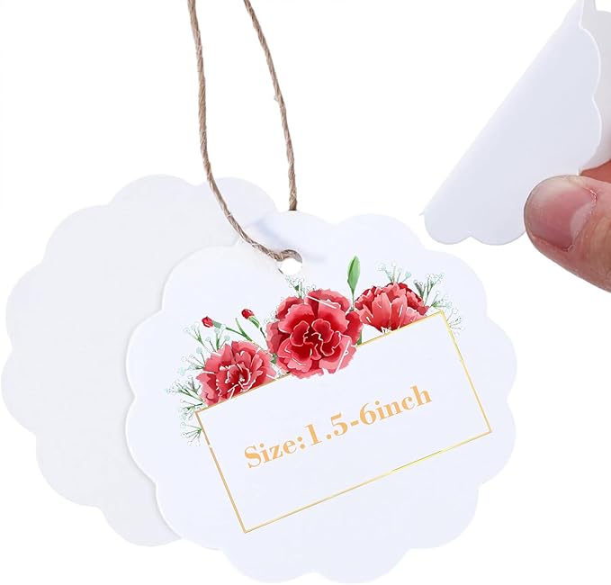 Personalized Gift Tags, Custom Hang Tags with Your Business Logo Small Card Party Decoration Paper Gift Tags for Birthday Wedding Christmas