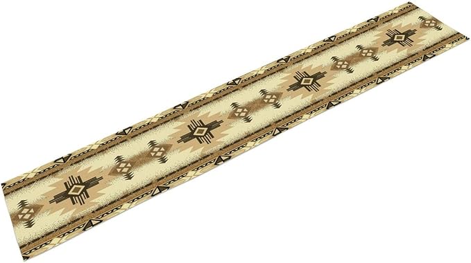 Aztec Table Runner Southwestern Ethnic Style Geometric Navajo Tribe Abstract Pattern Vintage Rustic Table Dinner Table Runner 13x70 Inch