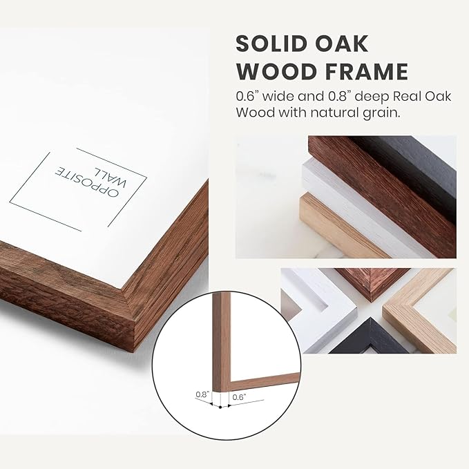 Opposite Wall - 50x70 cm - Dark Oak Wood Picture Frame - Lightweight, Versatile & Shatterproof - Wall Hanging Photo or Poster Frame - Wall Decor for Office, Gallery & Home, 19 3/4 x 27 1/2 in - 2 Pack