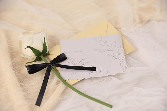 Black Satin Ribbon 3/8 inch X Continuous 50 Yards, Single Face Polyester Black Ribbon Perfect for Gift Wrapping, Flower Bouquet, Wedding Decor, Crafts, Bow Making, Sewing and More