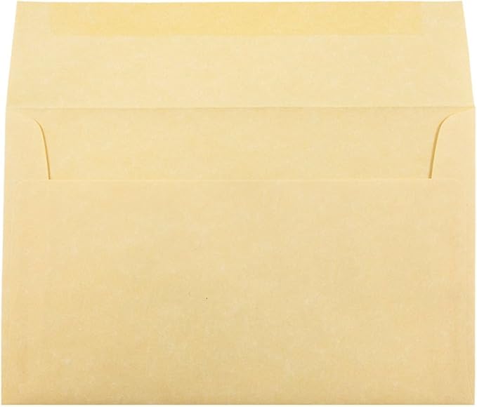 JAM PAPER A10 Parchment Invitation Envelopes - 6 x 9 1/2 - Antique Gold Recycled - 50/Pack