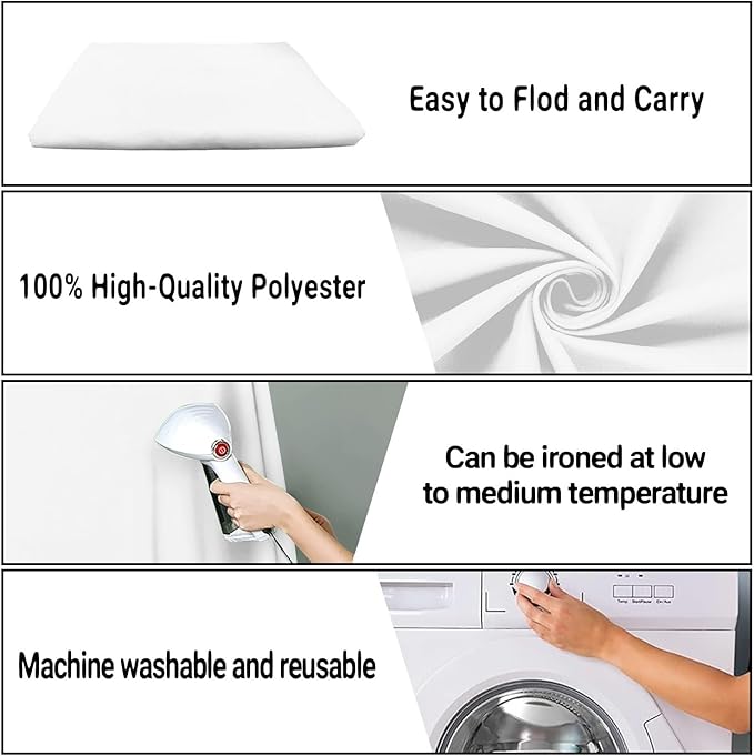 White Portrait Backdrop 8x10ft Zoom Meeting, Game Live Steaming and Photo Studio Shooting Props