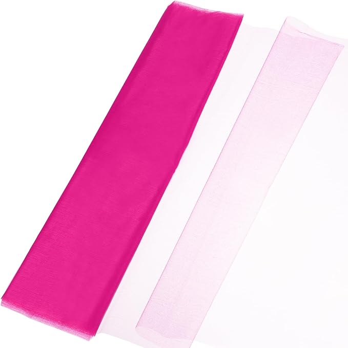 uxcell 19" by 5.5 Yard Tulle Fabric Backdrop Curtains for DIY Tutu Skirt Shower Decor Wedding Crafts Birthday Party Supplies, Rose Red