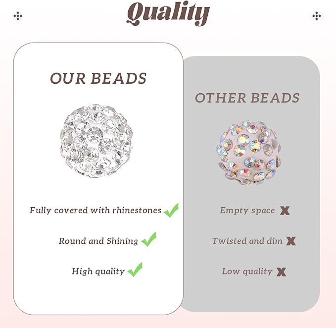 200pcs 10mm Rhinestone Beads for Jewelry Making, Red Shiny Round Disco Ball Beads Bulk, Sparkle Crystal Clay Christmas for Bracelet Baseball Necklace Earring Crafting and DIY