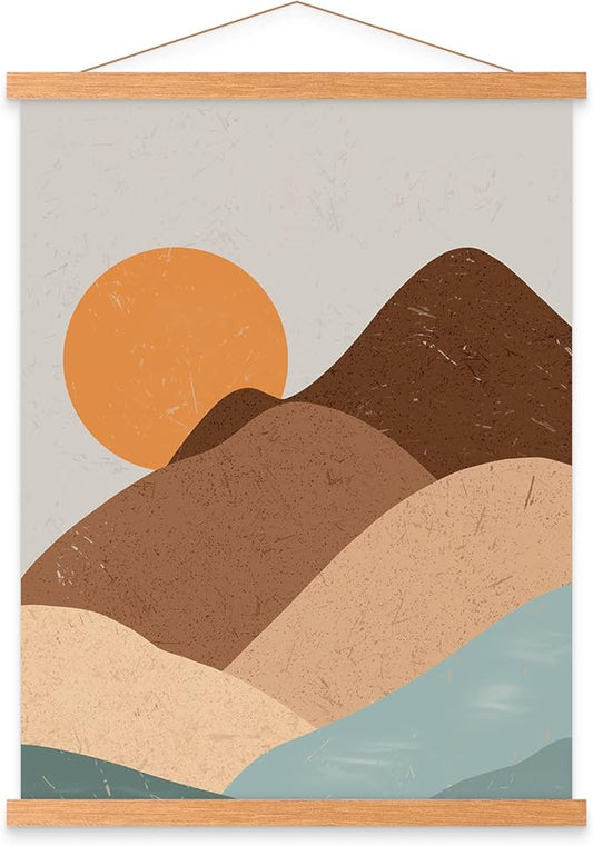 9x12 9x24 9x13 Poster Frame, Magnetic Light Wood Frame Hanger for Photo Picutre Canvas Artwork Art Print Wall Hanging (1 Pack, 9")