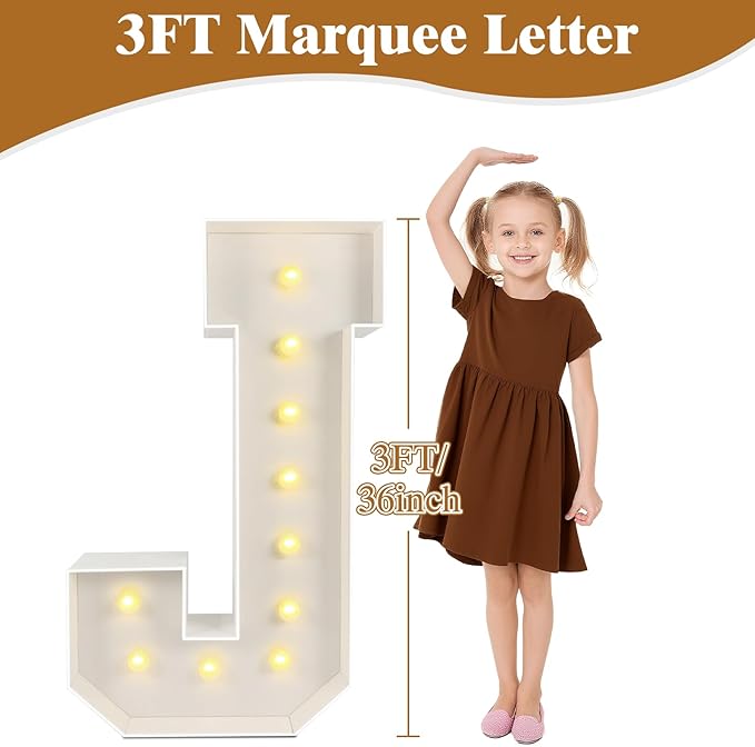Marquee Light Up Letters: 3FT Large Decorative Signs for Party Decorations Baby Shower Birthday Wedding Engagement Anniversary, 3 Feet Tall Pre-Cut DIY Foamboard Letter K - Easy to Assemble