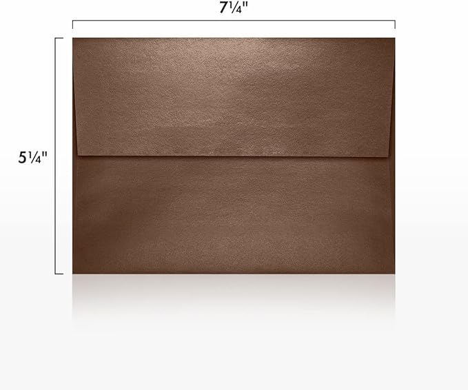 LUXPaper A7 Invitation Envelopes | Peel & Press | 5 1/4" x 7 1/4" | Bronze Metallic | 80lb. Text | 250 Qty