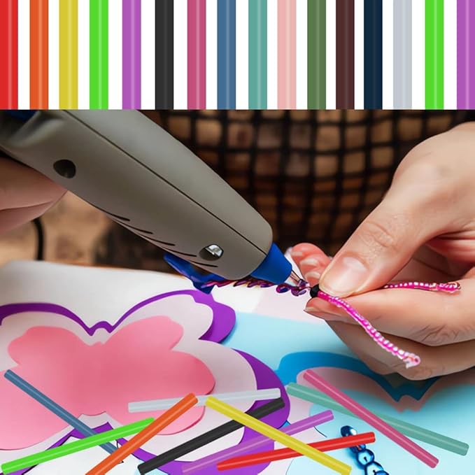 Ewparts Opaque Colored Hot Glue Sticks for Hot Glue Gun Mini Hot Melt Glue Sticks Bulk 14 Color 84Pack Glue Gun Sticks Full Size Colored Hot Glue Sticks Hot Glue Sticks for Glue Gun Small Glue Sticks