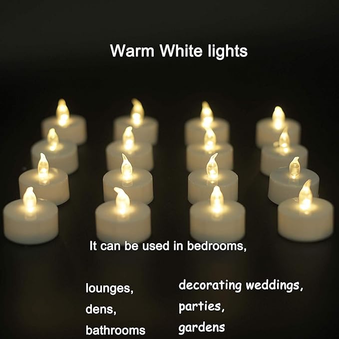 LED Tea Lights Candles- 100PACK Flameless Candles Realistic and Bright Flickering Long Lasting 200Hours for Holiday Celebration,Home Decoration Warm White