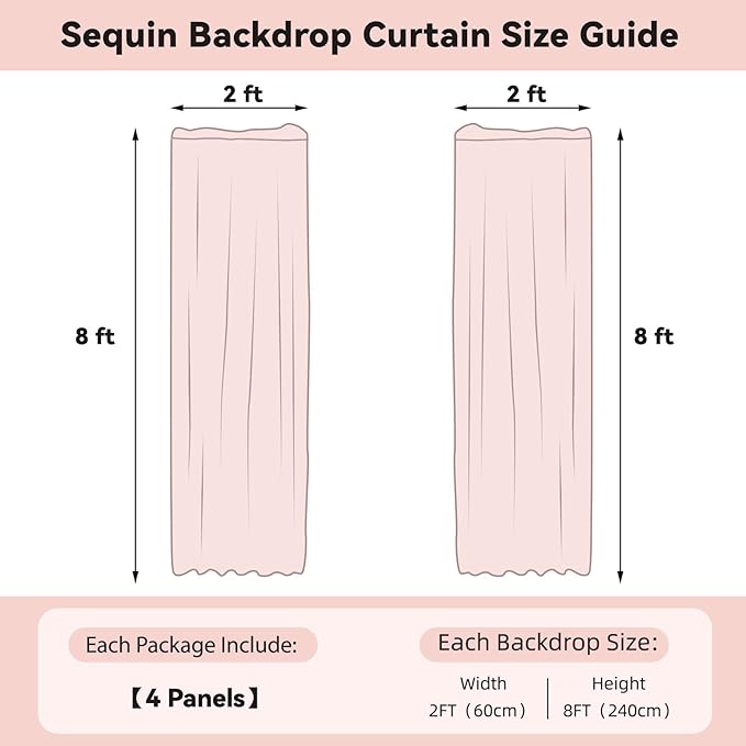 Sugargirl Dark Green Sequin Backdrop Curtain 4 Panels 2FTx8FT Glitter Dark Green Background Drapes Sparkle Photography Backdrop for Party Wedding Birthday Wall Decoration