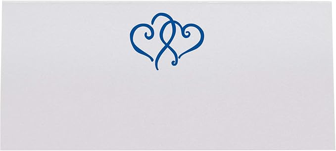 Linked Hearts Place Cards, Royal Blue (Choose Color), Set of 150, Pre-cut and Scored - Wedding, Party, Dinner, and Special Events - Made in the USA