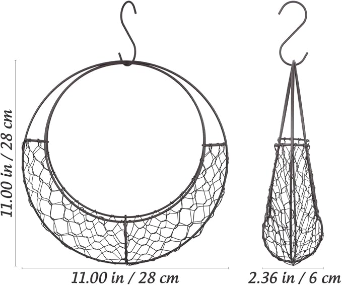 TOYANDONA Round Wire Wreath Frame: Moon Shaped Metal Hanging Sphere Planter Moon Wreath Plant Holder Flower Hanging Basket, Succulent Pot Decor Basket Indoor Outdoor Wall Decor