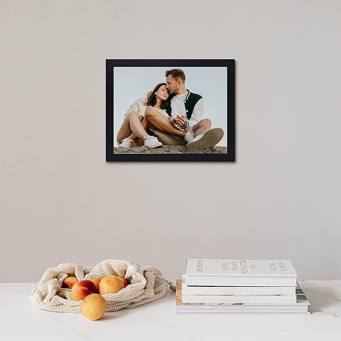 Golden State Art, 8.5X11 Photo Frame with Mat for 4 2X6 Photo Booth Pictures, Includes Real Glass & Easel Back Display, Make A Good Gifts, Black, 2 Pack