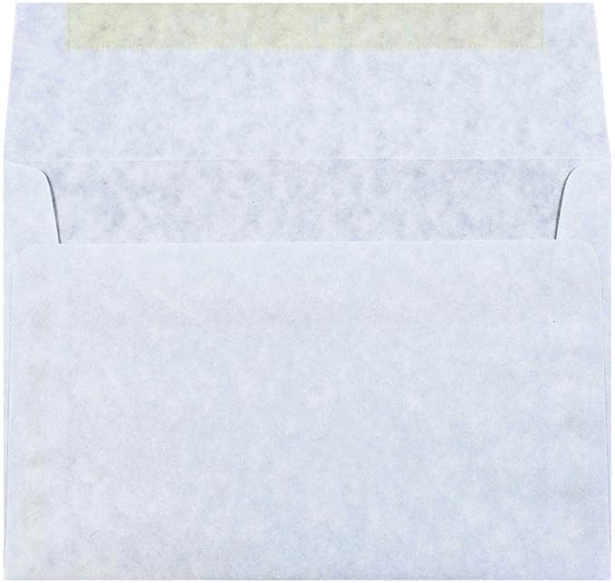 JAM PAPER A8 Parchment Invitation Envelopes - 5 1/2 x 8 1/8 - Blue Recycled - 50/Pack