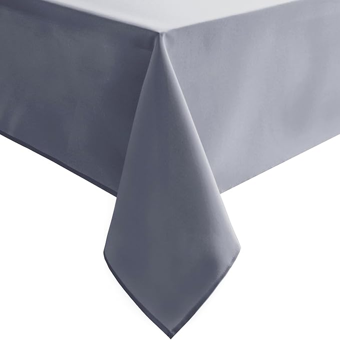Hiasan Light Gray Rectangle Tablecloth - Waterproof Spillproof and Wrinkle Resistant Washable Polyester Table Cloth for Dining Party, 60 x 102 inch