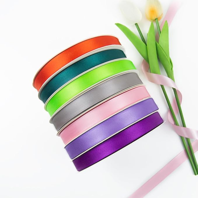 5/8 Inch 100 Yards Satin Ribbon Dusty Pink, Solid Color Fabric Ribbon for Gift Wrapping, Wedding, Polyester Gift Ribbon for Birthday Party Decoration, Craft, Hair, Floral, Sewing
