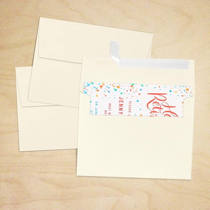 LUXPaper A7 Invitation Envelopes | Peel & Press | 5 1/4" x 7 1/4" | Natural | 80lb. Text | 30% Recycled | 250 Qty