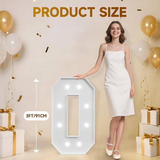 3FT Marquee Numbers 60, Happy 60th Birthday Decorations for Women Men, Large 60 Light up Numbers for Him Her 60 Years Old Birthday Party Supplies, 60th Anniversary Party Decor