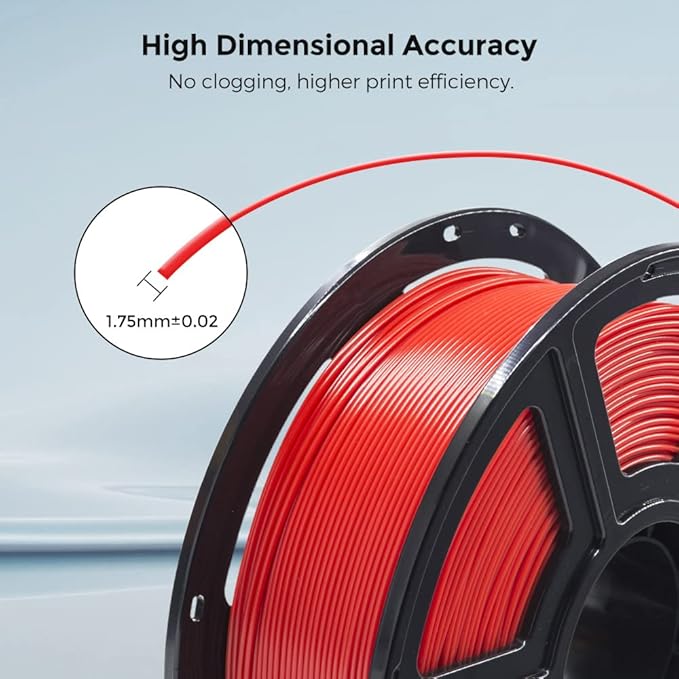 FLASHFORGE 3D Printer Filament, PLA PRO Filament 1.75mm, 1KG Spool (2.2lbs), Dimensional Accuracy +/- 0.02mm for FDM 3D Printers, Better Tenacity & No Knotting (Red)
