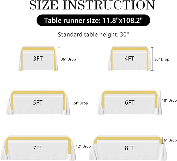 SHEJIZE 2 Pack Light Gold Satin Table Runner 12x108 Inches Long, Bright Silky Smooth Satin Table Runner Table Decor for Wedding Banquet Christmas Prom Event Birthday Party