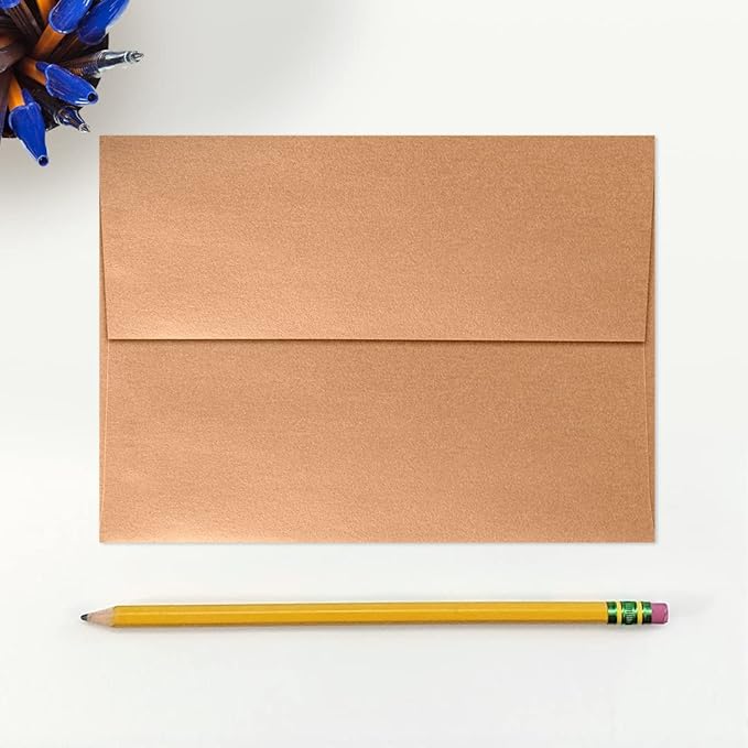 LUXPaper A7 Invitation Envelopes | Peel & Press | 5 1/4" x 7 1/4" | Copper Metallic | 80lb. Text | 500 Qty