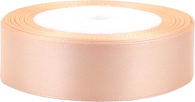 Naked pink Solid Satin Ribbon 1 Inch 25 Yards Solid Polyester Fabric Ribbon for Gift Wrapping Wedding Christmas Baby Shower Birthday Party Decoration Handmade Immortal Flower Craft