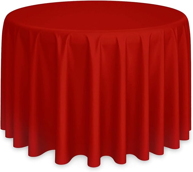 Lann's Linens - 10 Premium 120" Round Tablecloths for Wedding/Banquet/Restaurant - Polyester Fabric Table Cloths - Red