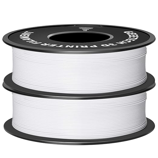 Geeetech 3D Printer Filament, PLA Filament 1.75mm Bundle 2kg for 3D Printer, Dimensional Accuracy +/- 0.02 mm (White 2-Pack)