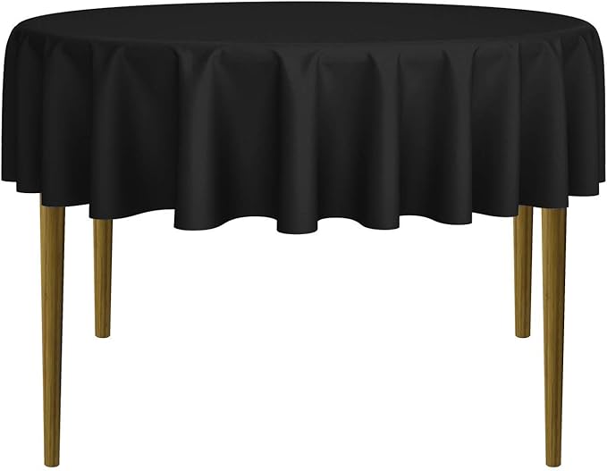 Lann's Linens - 10 Premium 70" Round Tablecloths for Wedding/Banquet/Restaurant - Polyester Fabric Table Cloths - Black