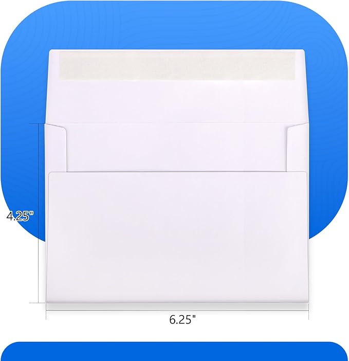500 Pack A4 Invitation Envelopes - White Envelopes Self Seal, 4x6 Envelope Bulk for Photos, Postcards, RSVPs, Thank You Notes, Greeting Cards, Announcements, Wedding