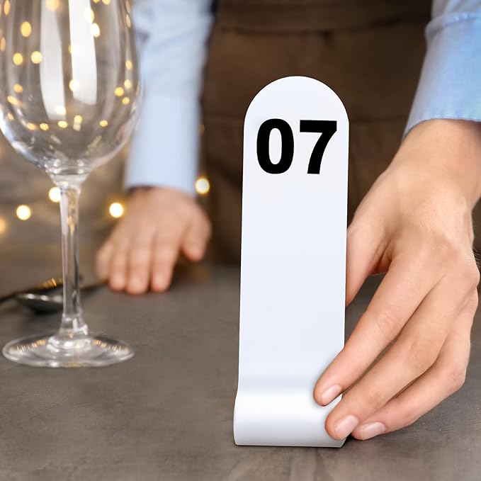 Tuanse 1-30 Table Order Numbers Restaurant Double Sided Acrylic Reception Number Stands Signs for Wedding Restaurant Seating Cafes Party Banquet(White)