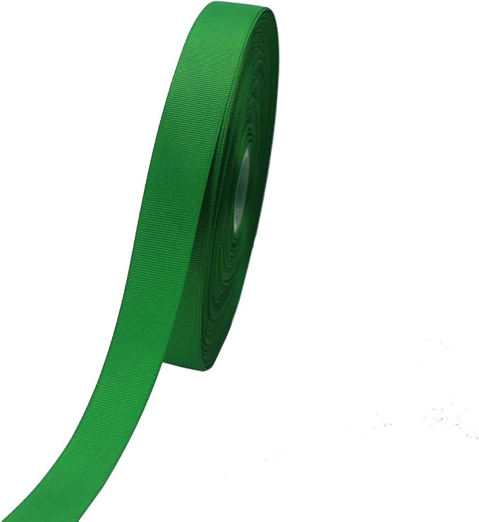 Jesep One Roll 100 Yards 1" Soild Grosgrain Ribbon Boutique Gift Wrapping Package Ribbon, DIY Crafts Bow Hair Headband Accessories Assorted Ribbon#553 (1" 25mm, Green)