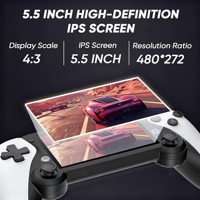 Retro Handheld Game Console – 20,000+ Built-in Games, 4.3″ IPS Screen, TV Output, 64 GB TF (128 GB Expandable), 3000 mAh Battery, Wireless Support for Handheld Gaming (2 Pack)